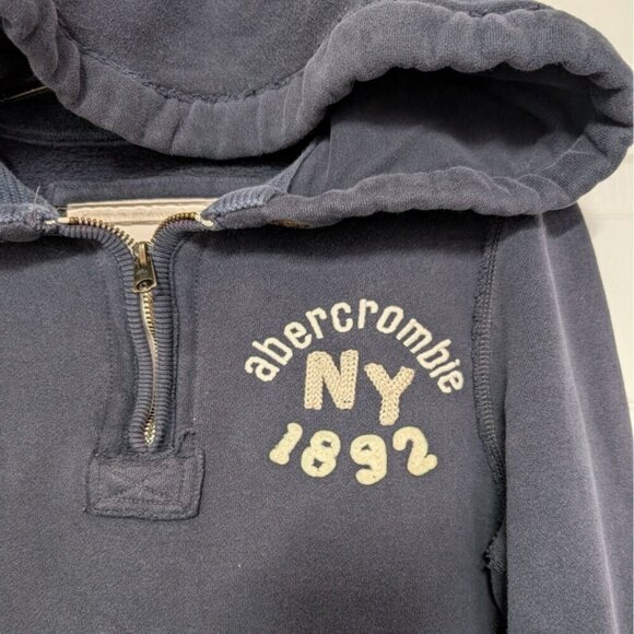 Abercrombie Fitch Indian Head Muscle Hoodie Kids Size XL Blue Hooded Sweatshirt - Picture 3 of 13